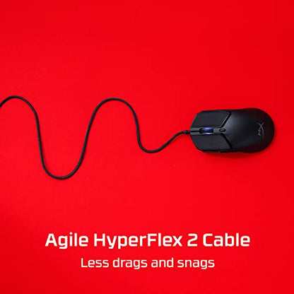 HyperX Pulsefire Haste 2 – Wired Gaming Mouse- Ultra Lightweight, 53g, 8000Hz Polling Rate, Precision Sensor, Hyperflex 2 Cable, Plug and Play – Black - color: Black, size: Wired, style: Pulsefire Haste 2