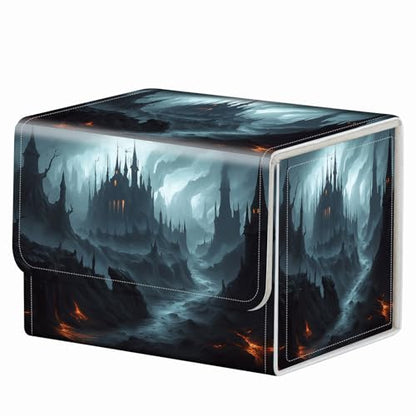 Strong Magnet for TCG MTG Commander Deck Box Playing Card Case Magic Deck Box Creative Pattern Trading Card Storage Box for Collectible Games, Mysterious and Magical Castle - color: Skeleton Red Flowers