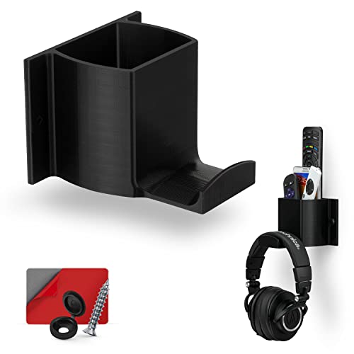 BRAINWAVZ Elephant Headphone & TV Remote Control Wall Mount Holder/Phone, Accessories Storage Organiser, Universal Headset Hanger, Adhesive & Screw In, More - color: Headphone and Device Wall Mount
