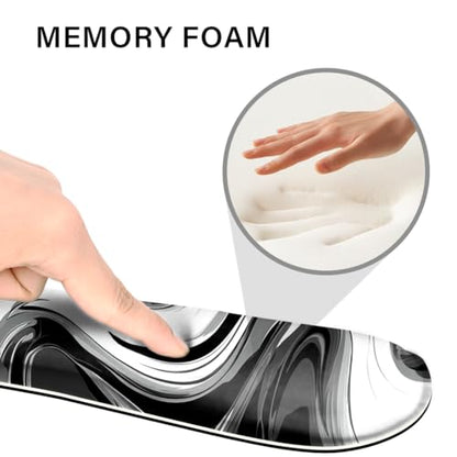 Desk Pad and Keyboard Wrist Rest, Large Mouse Pad + Keyboard Pad+Mouse Wrist Support, Non-Slip Desk Mat Protector for Office, Home 31.5×11.8 Inches Black & White Abstraction - color: Black & White Abstraction