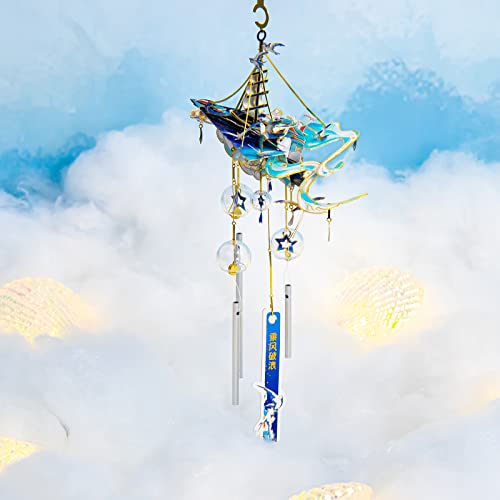 MU 3D Metal Puzzles Windbell Wind Chime A Model Kits Building for Adult and Teeners, Windchime Jigsaw Miniature DIY Sets, Birthday Gift - color: A Brave The Wind And The Waves