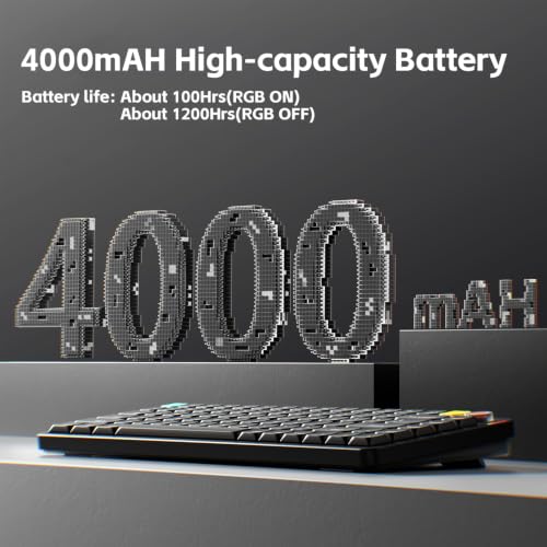 nuphy Air75 V3 Low Profile Mechanical Keyboard, 75% Custom Hot Swappable Wireless Keyboard with Gasket Mount, RGB Backlit, Multi-Device Bluetooth/2.4GHz/USB-C for Mac Windows, Black-Brown Nano Switch - color: Black, size: Brown nano Switch