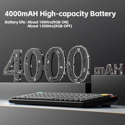 nuphy Air75 V3 Hot Swappable Wireless Mechanical Keyboard, 84 Keys 75% Custom Low Profile Keyboard with Knob, RGB Backlit, Gasket Mounted, Support Bluetooth/2.4GHz/USB-C,Black-Red Nano - color: Black, size: Red nano Switch