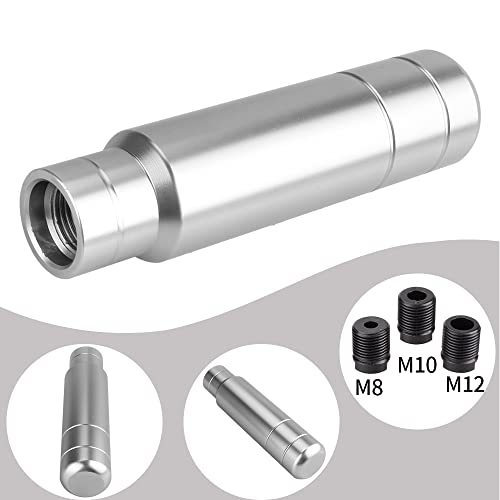 BARTOO Aluminum Weighted Manual Shift knobs, Long Stick Shift Knob Gear Shifter Knobs, Car Accessories Lever Cover Head Universal Shifter Knobs with 3 Threaded Adapters (Titanium Color) - color: Titanium color