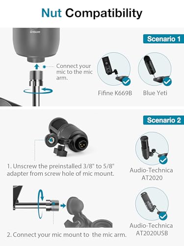 InnoGear Mic Arm Desk Mount Microphone Stand Boom Arm for Blue Yeti, Large | Silent, Professional, 3.5 lb Weight Capacity, Fits Fifine, 28" Extendable, For Heavy Mics, Adjustable Angles - size: Large