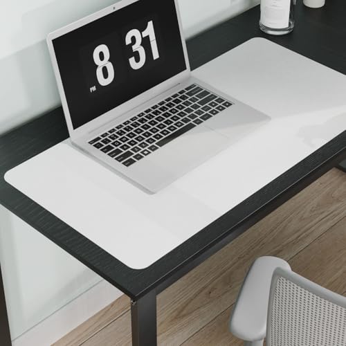 Pure White Plastic Table Cover Protector, 30" x 60" Waterproof Easy Flat PVC Desk Pad Mat, 1.5mm Thick Rectangle Vinyl Table Top Protector for Dining Room Table, Office, Dresser - color: White, size: 30" x 60"
