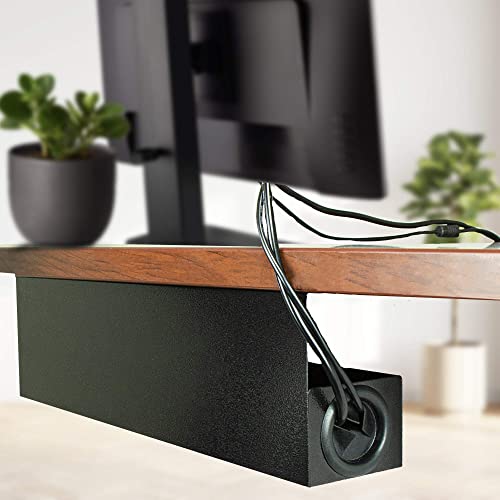 POCHAR Steel Under Desk Cable Management Tray for Office and Home | 16.5inch Wire & Cord Organizer, Power Strip Holder - Standing Desk Cable Tray Wire Management, Black - size: 16.5inch