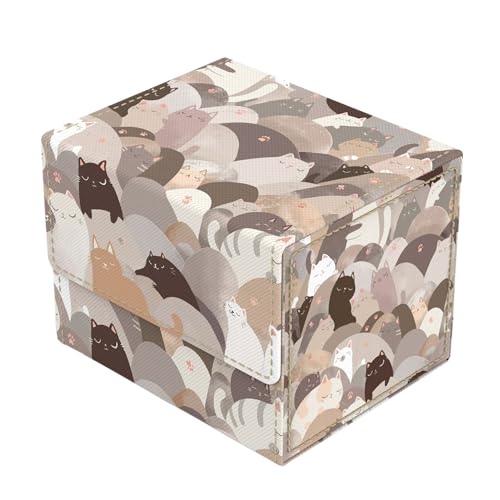 (Pastel Cats) 100% Hand-Drawn TCG/MTG 100+ Card Vault Deck Box - style: Pastel Cats