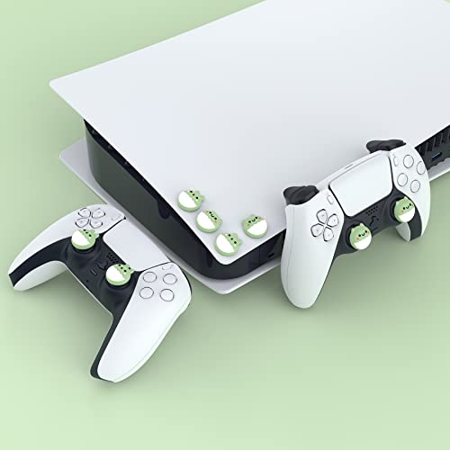 PlayVital Cute Thumb Grip Caps for ps5/ps5 Edge Controller, Joystick Caps for Switch 2 Pro/Switch Pro, Thumbstick Cover for Xbox Series X/S, Elite Series 2, Xbox One - Rabbit & Squirrel, Matcha Green - color: Rabbit & Squirrel Matcha Green