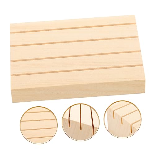 Wooden Card Holder Stand Design for Easy Organization Playing Card Display Rack for Family Games Smooth Wood Construction Rising Slots for Visibility