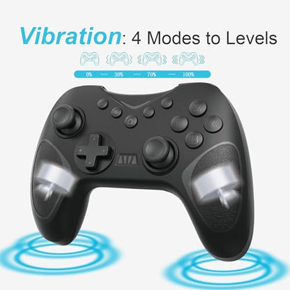 Playnex 2 Pack Wireless Controllers for Nintendo Switch/PC, Hall Effect Joysticks, RGB Lighting, 6-Axis Gyro, Turbo, Dual Vibration & Programmable M1/M2 Buttons (Black + Red/Blue) - color: Black + Red/Blue 2-Pack