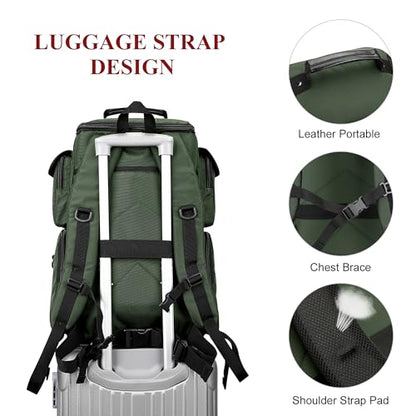 WITZMAN Travel Laptop Backpack for Men Convertible Carry on Bag 17 Inch | Carry on Airline Approved, Water-resistant Nylon, Large Capacity, For Weekend Getaway, Overnight Trip, 6695 Army Green - color: Standard Army Green