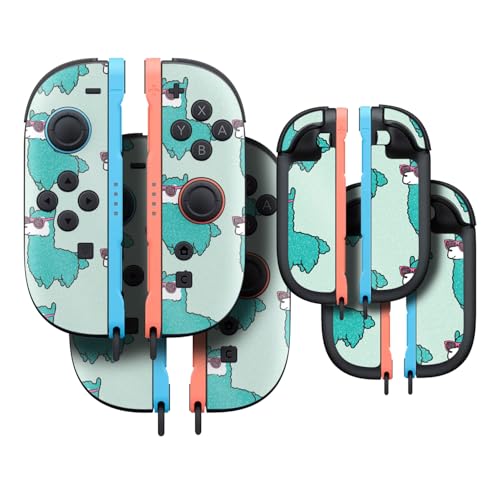 Glossy Glitter Gaming Skin Compatible With Nintendo Switch 2 Joy-Con Controller 2 Pack - Awesome Alpacas - Premium 3M Vinyl Protective Wrap Decal Cover - Easy To Apply | Made in the USA by MightySkins - color: Awesome Alpacas, size: 2 Pack of Joy-Con Skin
