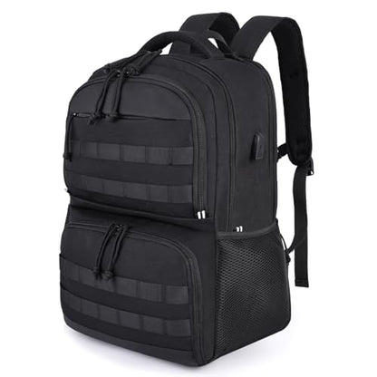 HILOMON Backpack with Insulated Lunch Compartment Cooler Bookbag Combo | 17" Laptop Compartment, USB Charging Port, Chest Strap, Anti-Theft Pocket, 2-in-1 Insulated Cooler Lunchbox Work Backpackbag