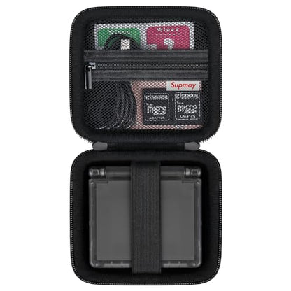 Supmay Hard Carrying Case for Anbernic RG Rotate/ RG34XXSP/ RG35XXSP Retro Handheld Game Console/ Game Boy Advance SP, Retro Game Travel Storage Holder with Mesh Bag for Battery, USB Cable, Black - color: Black