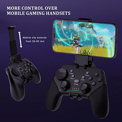 Megadream Wireless Mobile Gaming Controller Gamepad for iPhone/Android/iPad/PC/Switch/PS4/iPad Joystick with Phone Holder, Supported Cloud Game, Streaming on PS5/X-box, Turbo, Direct Play, iPhone 17 - color: Black