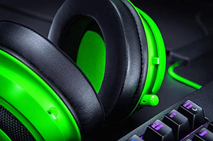Razer Kraken Gaming Headset: Lightweight Aluminum Frame, Retractable Noise Isolating Microphone, For PC, PS4, PS5, Switch, Xbox One, Xbox Series X & S, Mobile, 3.5 mm Audio Jack – Green - color: Green