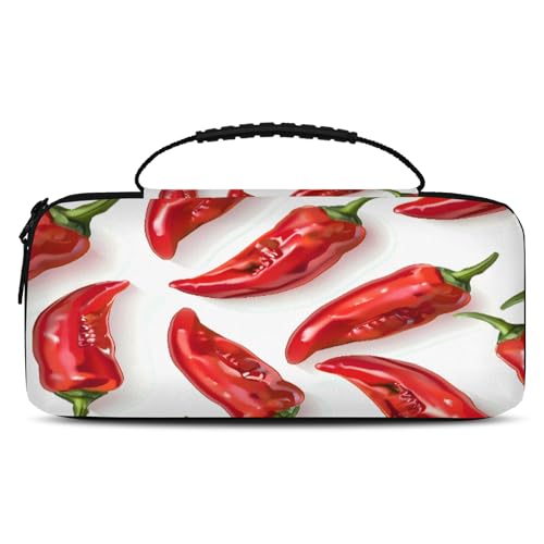 Adornori Red Chilli Pepper Vegetable Carry Case Compatible with Nintendo Switch 2, with 20 Games Cartridges, Portable Travel Carrying Case Pouch for Accessories & Game Cards - color: Multicolor 9