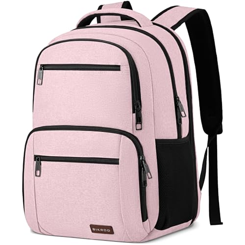 BIKROD Backpack for Girls Women, School Backpack for Teen Boys, Lightweight Casual High School Bookbag, Daily-use Travel Laptop Backpack Fits 15.6 Inch Notebook - color: Pink, size: 15.6 Inch