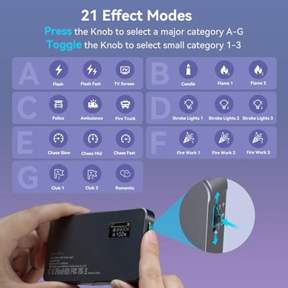 P96L RGB Video Light by SmallRig, Portable Metal LED Camera Light, 2500-8000K, 21 Effects, CRI 96+, OLED Display, Photo and Video Lighting, Long Battery Life, Fits Phone and Camera (Pack of 2) - size: 14cm P96L (Pack of 2)