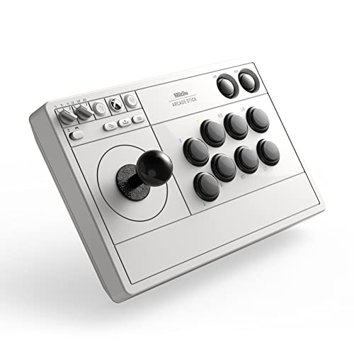 8Bitdo 2.4g Wireless Arcade Fight Stick with 3.5mm Audio Jack, Mic Mute Button & Joystick Mapping Button for Xbox Series X|S, Xbox One and Windows 10 - Officially Licensed (White) - color: White