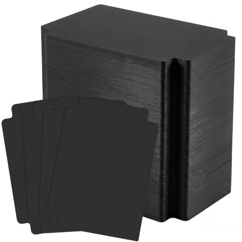 100 Pcs Trading Card Dividers Plastic Card Dividers, Frosted Separator with Tabs Standard Vertical Compatible with Games Sports TCG, 2.7 x 3.8 Inches (Black) - color: Black