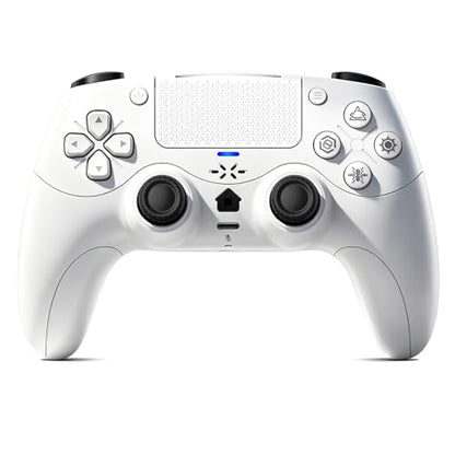 Gamrombo Full-Featured Wireless Controller for PS5 – Dynamic Response Trigger, Haptic Feedback, Mic with Mute, Upgraded ALPS Joystick, 6-Axis Gyroscope Gamepad - color: White