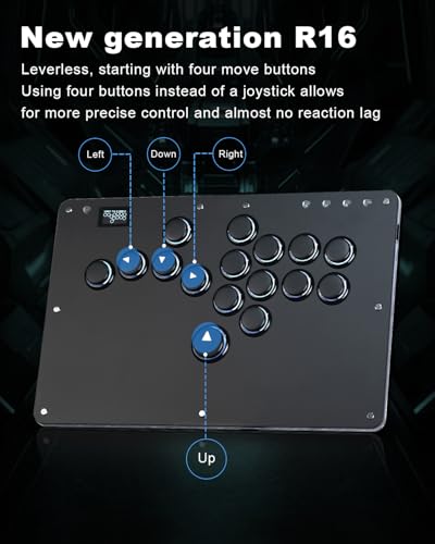 Haute42 Leverless Controller Arcade Stick: Haute42 R16 Black Leverless Controller with Rims,Premium Black Leverless Controller with Crystal Low-Profile Switch for PC/PS4/Switch Game,Support Hot Swap & SOCD - color: Black
