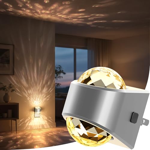 Night Light, Sliver Night Lights Plug into Wall LED Projector | Night Light, Soft White for Bedroom, Dimmable Brightness Dusk to Dawn Nightlight for Kids, Bathroom, Gaming Room, Home Decor - color: Silver