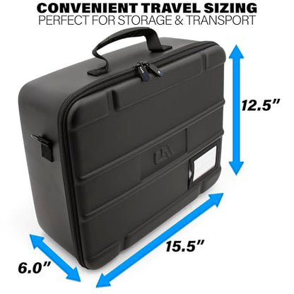 CASEMATIX Miniature Carrying Case - 144 Slot Miniature Storage Case with Four Impact-Absorbing Foam Trays For Minis, Adjustable Shoulder Strap, ID Card Holder and More!