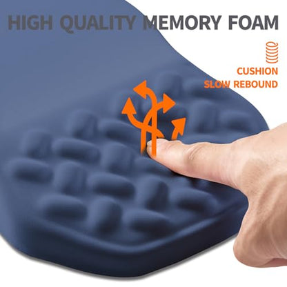 Ergonomic Slope Mouse Pad Wrist Support, Wrist Rest Mousepad for Carpal Tunnel Pain Relief with Massage Bulge and Slow Rebound Memory Foam (12x8 inch, Deep Blue) - color: Am027-deep Blue