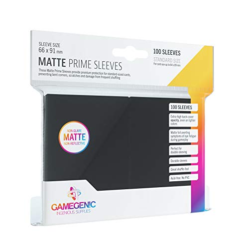 Matte Prime Sleeves: Black - color: Black, size: 66 x 91 mm