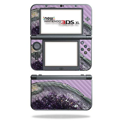 MightySkins Carbon Fiber Skin for Nintendo New 3DS XL (2015) - Amethyst Agate | Protective, Durable Textured Carbon Fiber Finish | Easy to Apply, Remove, and Change Styles | Made in The USA - color: Amethyst Agate