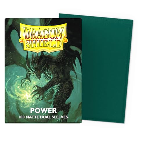 Dragon Shield | Matte Dual Standard Size Card Sleeves | 100 CT - Smooth & Tough Premium TCG Sleeves - Compatible with Pokemon, Flesh & Blood, One Piece & Magic the Gathering | Power - color: Power