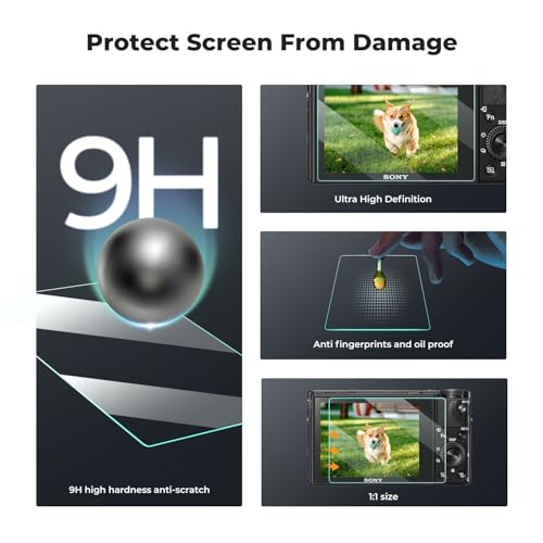 K&F CONCEPT 3pcs Screen Protector Compatible with Sony RX100 VII Digital Camera, Ultra Clear Tempered Glass Screen Protector, Anti Scratch Bubble Free Ultra Resistant - size: RX100 VII