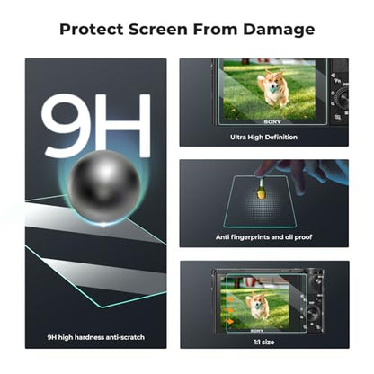 K&F CONCEPT 3pcs Screen Protector Compatible with Sony RX100 VII Digital Camera, Ultra Clear Tempered Glass Screen Protector, Anti Scratch Bubble Free Ultra Resistant - size: RX100 VII