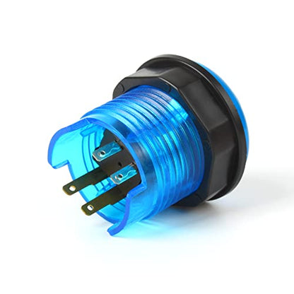 Larcele 28MM Push Button Switch for Arcade Game Projects 10pcs YXJKG-03 | 5 Colors, Console Cassette Switch with Light, DIY Replacement Part - size: 28MM