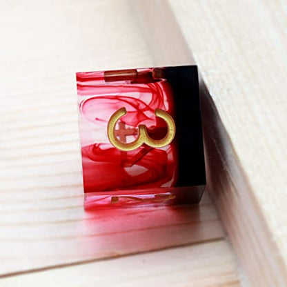 Haxtec Sharp Edge DND Dice Set Red Blood Swirls Resin Dice D&D Dice for RPG Role Playing Games Compatible with Dungeons and Dragons Gift - color: Red Gold