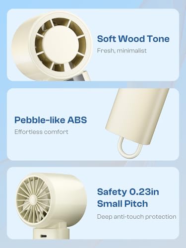 200 Adjustable Speed Portable Handheld Fan, 5000mAh Turbo Mini Fan for Personal Cooling, 3H Fast Charge Small Travel Fan with LED Power Display, Desk Use, Ideal for Hot Flash, Travel, Outdoor (Amond)