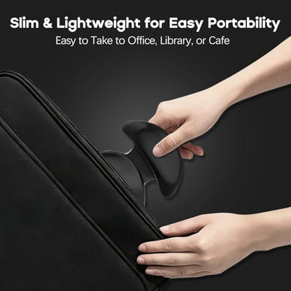Ergonomic Wrist Rest for Mouse, Dual Palm-Wrist Support, Black | Curved Design for Wrist Pain Relief, Lightweight Portable, Glides Smoothly with Hand and Mouse