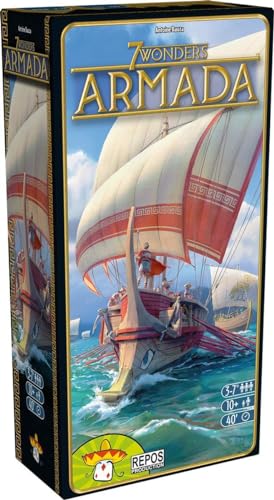 Asmodee 7 Wonders Armada Expansion - Naval Warfare and Enhanced Player Interaction, Strategy Game for Kids & Adults, Ages 10+, 3-7 Players, 40 Minute Playtime | Command powerful fleets and explore new islands in this epic expansion. Ages 10+, 3-7 Players,