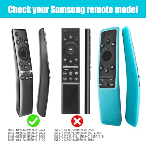 2 Pack Cover for Samsung Remote Silicone Protective Case Compatible with Samsung TV Remote Control Cover BN59 Series Glow in The Dark Remote Skin Sleeve (Glow Green + Glow Blue) - color: Glow Green + Glow Blue