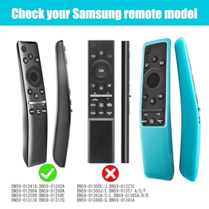 2 Pack Cover for Samsung Remote Silicone Protective Case Compatible with Samsung TV Remote Control Cover BN59 Series Glow in The Dark Remote Skin Sleeve (Glow Green + Glow Blue) - color: Glow Green + Glow Blue