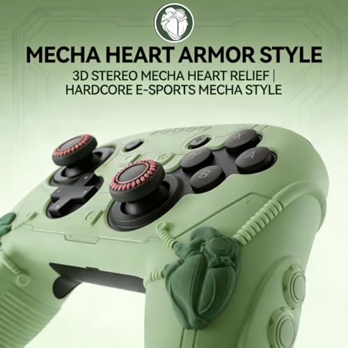 Steelheart Mecha Controller Cover, Non-Slip Soft Silicone Skin for Nintendo Switch 2 Pro, with Thumb Grips (Muted Green) - color: Muted Green