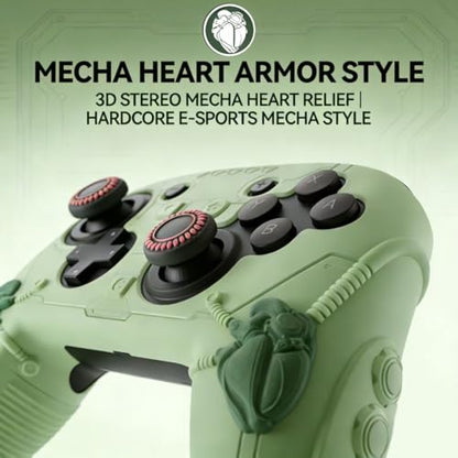 Steelheart Mecha Controller Cover, Non-Slip Soft Silicone Skin for Nintendo Switch 2 Pro, with Thumb Grips (Muted Green) - color: Muted Green