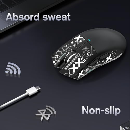 MAGIC-REFINER Attack Shark Gaming Mouse Anti-Slip Grip Tape, Compatible with Superlight Wireless pc Mouse,Sweat Resistant,Fine Feel,Cut to Fit,Cool Mouse Skins for Video Games/Office/Study(Black) - color: Griptape （black）