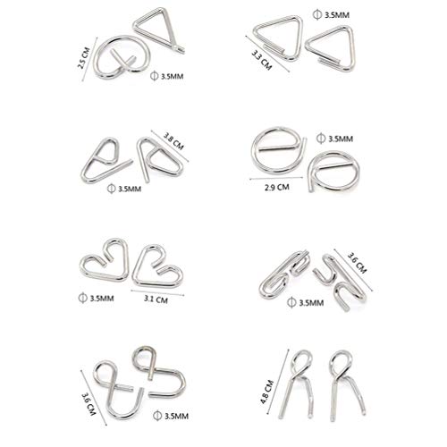 Bamboo 3D Puzzle Metal Brain Teasers Puzzles Mind Game Toys Set for Teens and Adults Pack of 12pcs