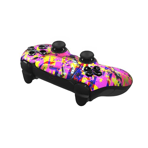 Custom Controllerzz Custom Wireless Controller Compatible with PS5 - Multiple Designs Available (Neon Drip) - color: Neon Drip