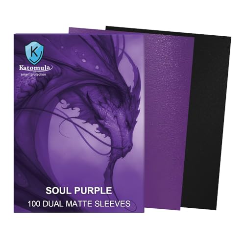 Katomula MTG Card Sleeves, Dual Matte Card Sleeves, Standard Card Sleeve for MTG, PKM, Flesh & Blood, Soul Purple - color: Dark Purple