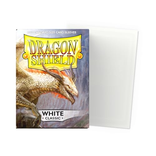 Dragon Shield | Standard Size Card Classic Sleeves | 100 CT - Smooth & Tough Premium TCG Sleeves - Compatible with Pokemon, Flesh & Blood, One Piece & Magic the Gathering | White - color: White